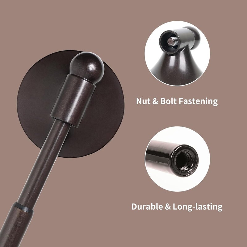 INSFITY Heavy Duty Magnetic Curtain Rods for Metal Door (16-28" Pack 2 Bronze) Magnetic Cafe Curtain Rod with Strong Magnet & Suction-Cup (Patent Pending) - Image 5
